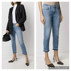 Frame Denim Medium Light Blue Cropped Ankle Jeans